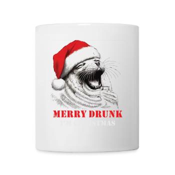 Merry Drunk I'm Christmas Wein Spruch Weihnachten - Tasse - Weiß - Vorne