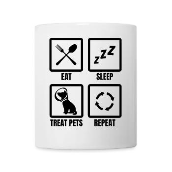 Tierarzt Routine - Tasse - Weiß - Vorne