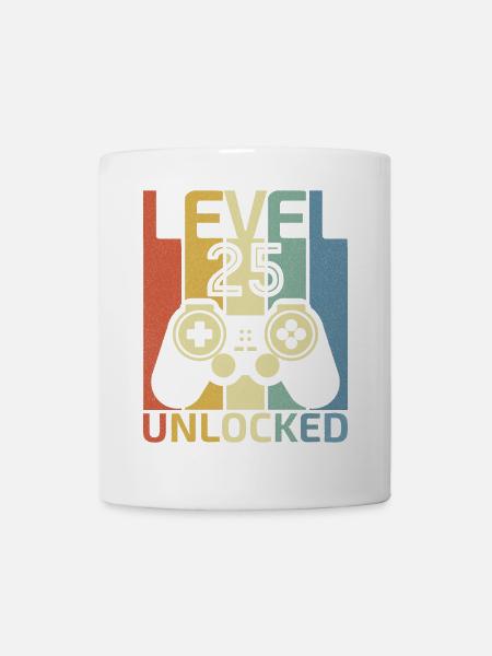 Level 25 Unlocked Funny Video Gamer 25Th Birthday - Mug - white