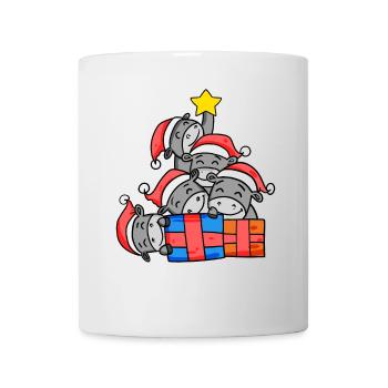 Esel Weihnachtsbaum Weihnachten - Tasse - Weiß - Vorne