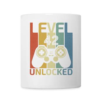 Level 42 freigeschaltet Lustiger Videospieler 42. Geburtstag - Tasse - Weiß - Vorne