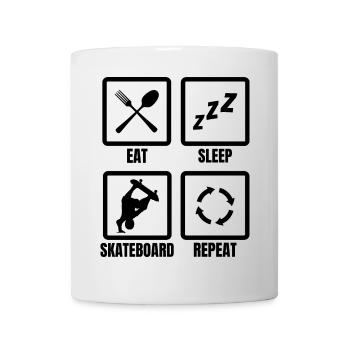 Routine de skateboard - Mug blanc - blanc - Devant