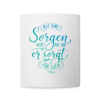 Cast all your sorrows on him - Mug - white - Front