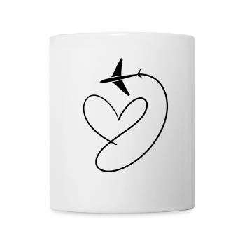 Airplane Flyer with heart - Mug - white - Front