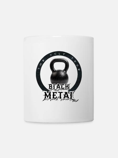 The only true black metal... kettlebell. Take it!! - Mug - white