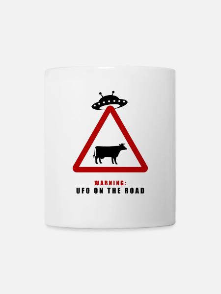 Warning! UFO on the road! - Mug - white