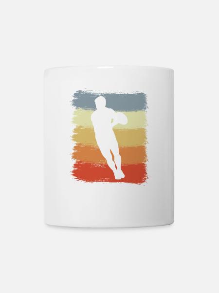 Joueur de rugby Look Vintage - Mug blanc - blanc
