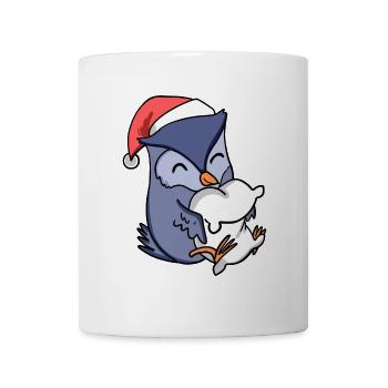 Hibou Mignon Fatigué Noël - Mug blanc - blanc - Devant