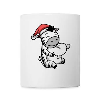 Zebra Cute Tired Christmas - Mug - white - Front