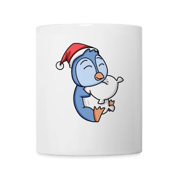 Pingouin Mignon Fatigué Noël - Mug blanc - blanc - Devant
