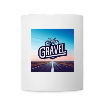 Gravelbike auf der Straße - Tasse - Weiß - Vorne