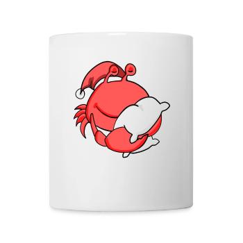 Crabe Mignon Fatigué Noël - Mug blanc - blanc - Devant