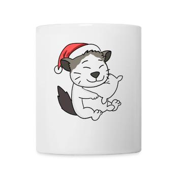 Chat Mignon Ragdoll Fatigué Noël - Mug blanc - blanc - Devant