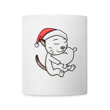 Chat Mignon Colorpoint Shorthair Fatigué Noël - Mug blanc - blanc - Devant
