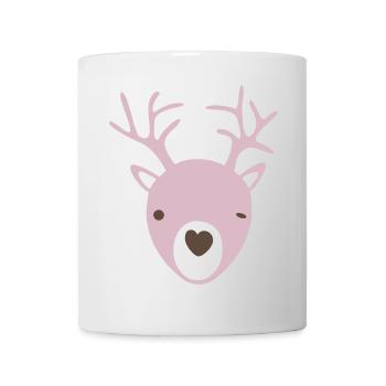 Rudolph Geweih Herz Nase skandinavisch Kinder cool - Tasse - Weiß - Vorne