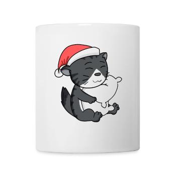 Chat, Mignon, Chat De La Forêt Norvégienne, Fatigué - Mug blanc - blanc - Devant