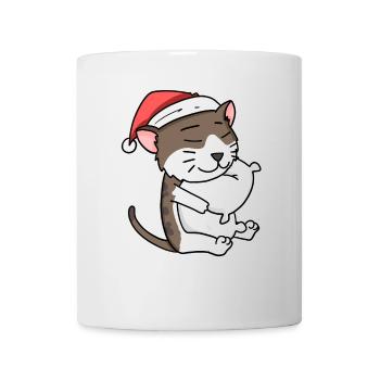 Chat Mignon Chat Birman Fatigué Noël - Mug blanc - blanc - Devant