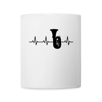 Tuba ECG Heartbeat - Mug blanc - blanc - Devant