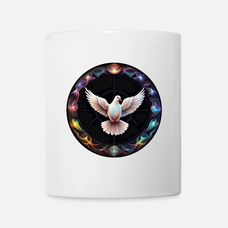 Colombe de la paix dans la magie des couleurs - Mug blanc - blanc
