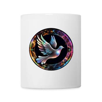 Colombe Cosmique En Anneau De Couleur - Mug blanc - blanc - Devant