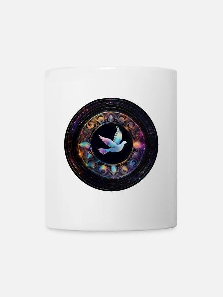 Lichttaube im kosmischen Kreis - Tasse - Weiß