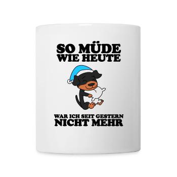 Müde Spruch Verschlafen Schlafen Ausschlafen Faul - Tasse - Weiß - Vorne