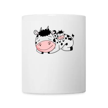 Cow Family - Vache avec bébé - Parent isolé - Mug blanc - blanc - Devant