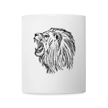 Lion rugissant - Noir - Mug blanc - blanc - Devant