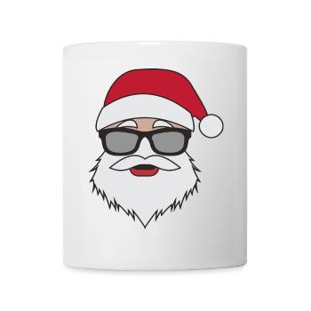Lustige Weihnachtsmanngesicht Sonnenbrille mit - Tasse - Weiß - Vorne
