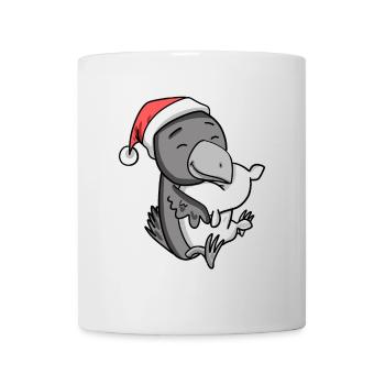 Corbeau Mignon Fatigué Dormir À Noël - Mug blanc - blanc - Devant