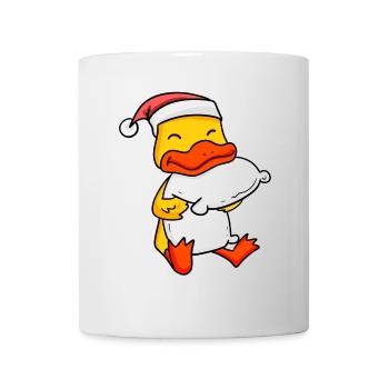Canard Mignon Fatigué Dormir À Noël - Mug blanc - blanc - Devant