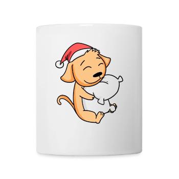 Dog Cute Tired Sleeping In Christmas - Mug - white - Front
