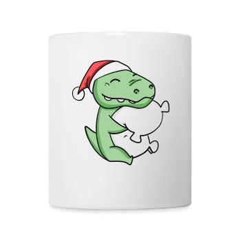 Crocodile Mignon Fatigué Dormir À Noël - Mug blanc - blanc - Devant