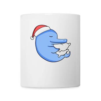 Dauphin Mignon Fatigué Dormir À Noël - Mug blanc - blanc - Devant