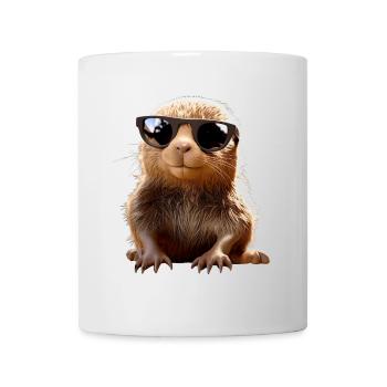 Taupe avec des lunettes de soleil Love Cute Moles - Mug blanc - blanc - Devant