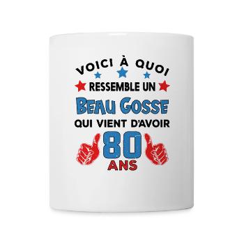 80 ans anniversaire homme cadeau humour drôle - Mug blanc - blanc - Devant