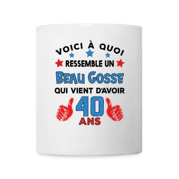 40 ans anniversaire homme cadeau humour drôle - Mug blanc - blanc - Devant