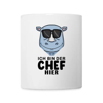 Chef Spruch mit Nashorn Motiv - Tasse - Weiß - Vorne