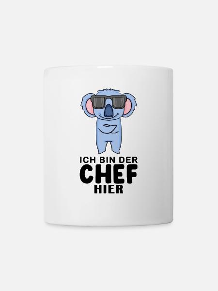 Chef Spruch mit Koala Motiv - Tasse - Weiß