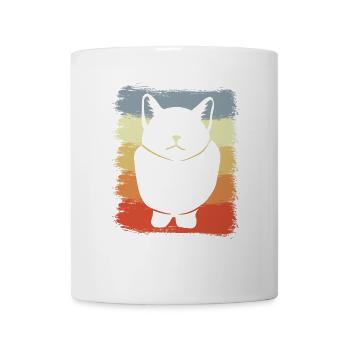 Cat Drawing Vintage Look - Mug - white - Front