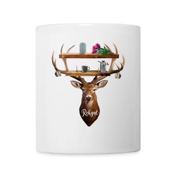Geweih, Reh + Regal = Rehgal Design by summitXpeak - Tasse - Weiß - Vorne