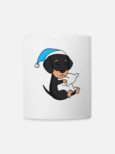 Schlafen Müdigkeit Hund Hunderasse Dackel - Tasse - Weiß