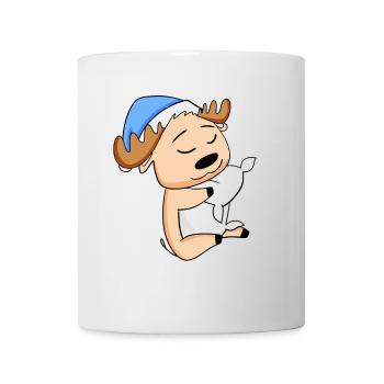 Orignal avec oreiller et bonnet somnolent - Mug blanc - blanc - Devant