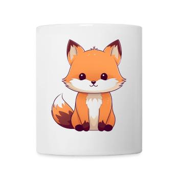 renard de dessin animé mignon sur les vêtements - Mug blanc - blanc - Devant
