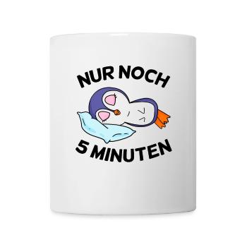 Nur noch 5 Minuten Langschläfer Schlafen Müdigkeit - Tasse - Weiß - Vorne