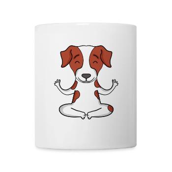 Yoga - Epagneul Breton Hund Motiv - Tasse - Weiß - Vorne