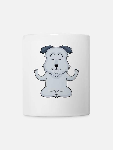 Yoga - Berger des Pyrénées Dog Motif - Mug - white