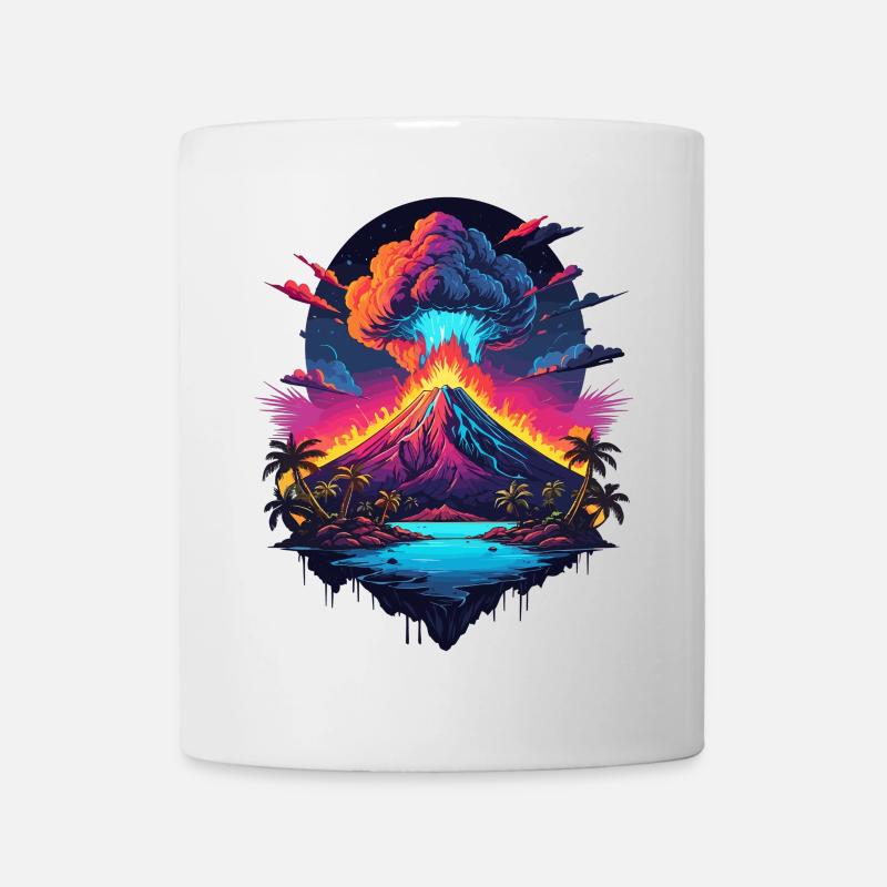 Vulkan Ausbruch - Tasse - Weiß