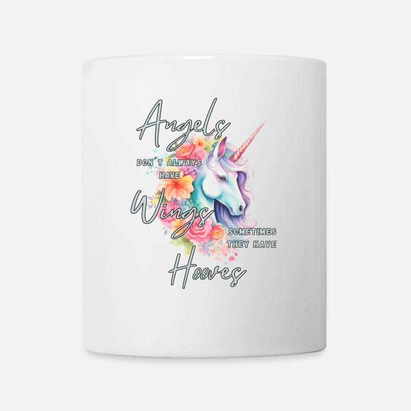 Magischer Einhorn-Design mit Blumen und Spruch - Tasse - Weiß