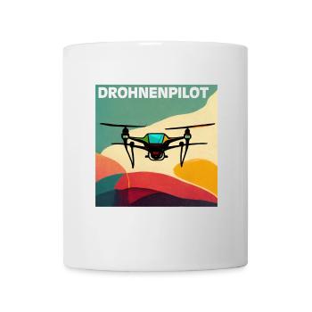 Drohnenpilot Retro-Poster - Tasse - Weiß - Vorne